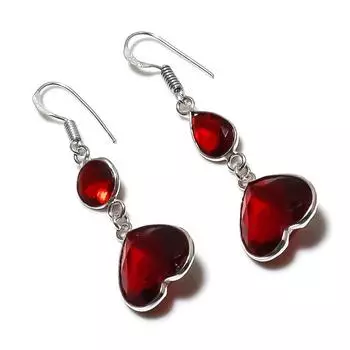 Серьги из серебра 925 пробы с натуральным гранатом ручной работы 1,97 дюйма i0G90