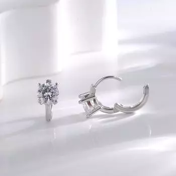 Серьги из серебра 925 пробы с четырьмя круглыми когтями из циркония, простые и модные серьги-гвоздики, изысканные и маленькие серьги, серьги, женские модели 925 silver