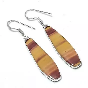 Серьги из серебра 925 пробы с натуральным доломитом ручной работы 2,13 дюйма u4H64