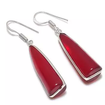 Серьги из серебра 925 пробы с натуральным гранатом ручной работы 2,01 дюйма T3g62