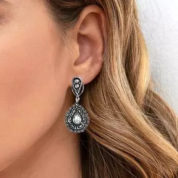 Серьги из серебра 925 пробы с белым топазом, драгоценные камни, серьги ручной работы