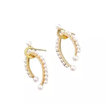 Серьги из серебра 925 пробы с микро-инкрустацией цирконием, геометрической металлической геометрией, простые жемчужные серьги для женщин, элегантные серьги-подвески