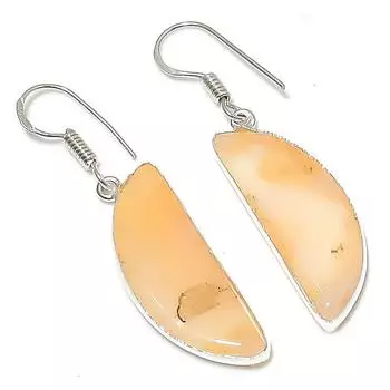 Серьги из серебра 925 пробы с натуральным агатом из Монтаны, ручная работа, 1,85 дюйма, R3R16