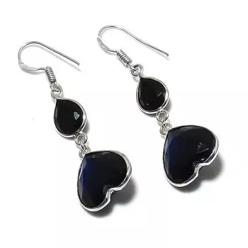 Серьги из серебра 925 пробы с натуральным голубым топазом и шпинелью 2,05 дюйма U3v16