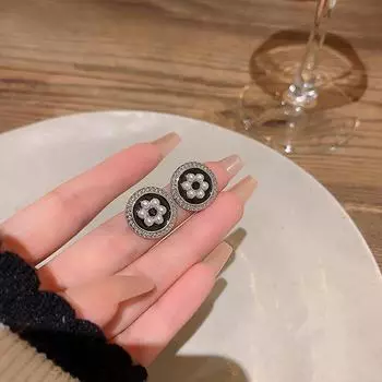 Серьги из серебра 925 пробы с жемчугом «Камелия» — модный, роскошный, изысканный дизайн для женщин E6043 серебряный