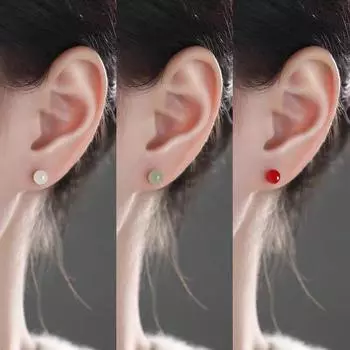 Серьги из серебра 925 пробы с имитацией нефрита Хотан: Элегантные, ретро и легкие роскошные украшения для женщин