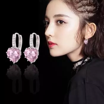 Серьги из серебра 925 пробы в форме сердца с ультра вспышкой и цирконием, женский стиль, темперамент, подарок на день рождения, вечеринку, Рождество, ювелирные изделия