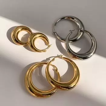 Серьги из серебра 925 пробы, винтажные простые золотые серьги для женщин, модные серьги, ювелирные изделия, предотвращающие аллергию, аксессуары для вечеринок, подарок small золотой