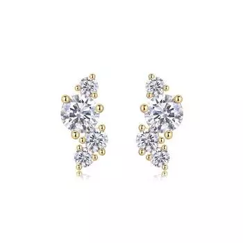 Серьги из серебра S925 с муассанитом, серьги-гвоздики, серьги Ins Wind, ювелирные изделия 15154