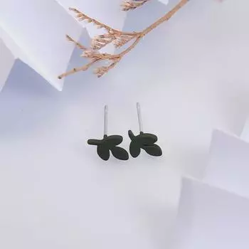 Серьги из серебряных листьев S925 — простой и элегантный дизайн для женщин