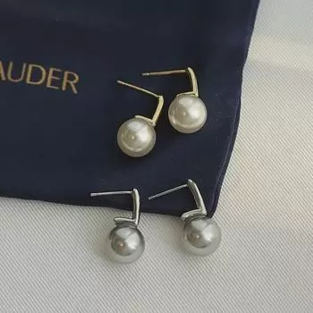 «Серьги из серого жемчуга в корейском стиле, французского ретро»