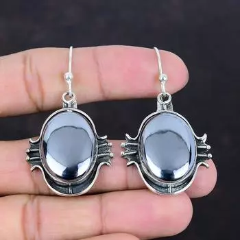 Серьги из шунгита, драгоценные камни, серьги из стерлингового серебра 925 пробы, серьги ручной работы, высококачественные ювелирные изделия из шунгита, подарки для нее, совершенно новые серьги