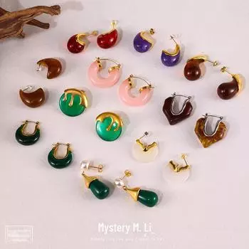 Серьги из смолы Mili Dopamine Candy Color - красочные роскошные ювелирные изделия из титановой стали
