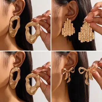 Серьги из сплава с преувеличенной геометрической формой — европейский и американский дизайн Type 3467 белый