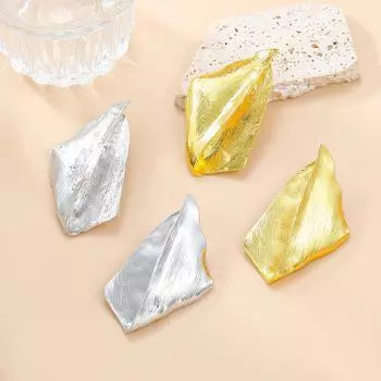 Серьги из сплава Spring: Преувеличенный 3D полигональный металлический дизайн для женщин - европейский и американский стиль серебряный