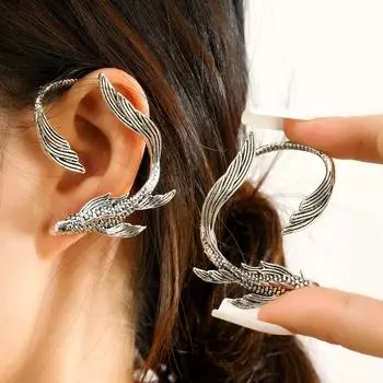 Серьги из сплава в стиле ретро, трехмерные подвесные серьги в виде кои, персонализированные мужские и женские серьги-клипсы в виде золотых рыбок