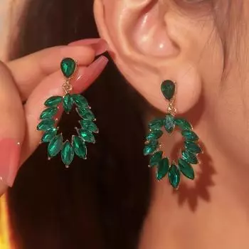 Серьги из стекла с бриллиантами в новом стиле, супер-вспышка, универсальные серьги