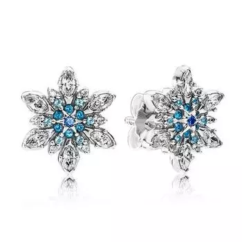 Серьги из стерлингового серебра 925 пробы с кристаллами снежинки, поэтические цветы, переплетенные круглые круглые серьги для женщин, подарок, модные украшения белый