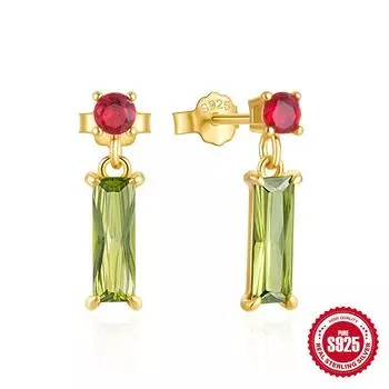 Серьги из стерлингового серебра 925 пробы в винтажном стиле «Восьмигранная любовь» с каплями воды, серьги из 18-каратного золота 925 Silver