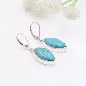 Серьги из стерлингового серебра 925 пробы с бирюзой, серьги ручной работы, женские серьги, подарок на день рождения