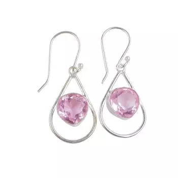 Серьги из стерлингового серебра 925 пробы с морганитом, этнические украшения, 1,50 дюйма, для дочери EE-38-11