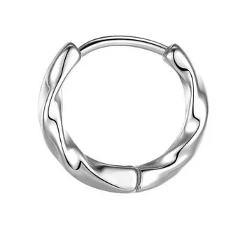 Серьги из стерлингового серебра 925 пробы в виде ленты Мёбиуса, оригинальные нишевые серьги в корейском стиле, черные клипсы для ушей, минималистичные, супер для интернет-звезды Mobius earring Silver (single)