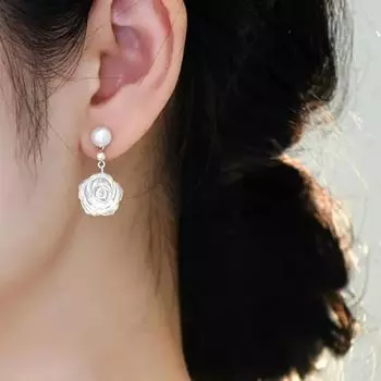 Серьги из стерлингового серебра 925 пробы с натуральным пресноводным жемчугом и ракушками, серьги с цветами, ювелирные изделия ручной работы, модные подарки для девочек белый