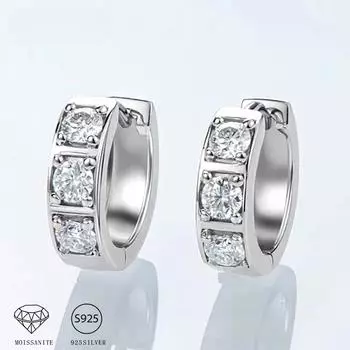 Серьги из стерлингового серебра 925 пробы с муассанитом 0,6 карата, черно-белые серьги, модные, модные, легкие, роскошные, нишевые, для пожилых женщин