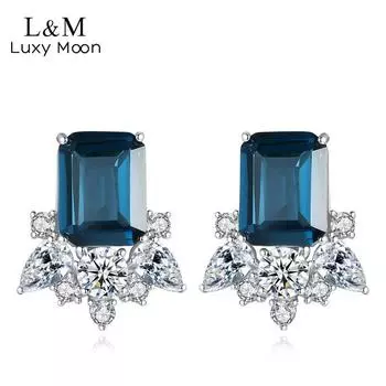 Серьги из стерлингового серебра 925 пробы в форме цветка, красочные серьги, модные серьги с цирконом, женские аксессуары