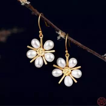 Серьги из стерлингового серебра 925 пробы, новинка 2022 года, модные серьги-гвоздики с нерегулярным жемчугом, популярные ювелирные изделия для женщин и влюбленных серый