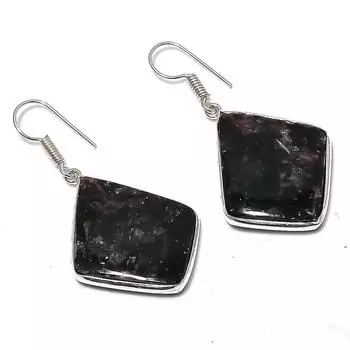 Серьги из стерлингового серебра 925 пробы с натуральным русским чароитом 1,93 дюйма D4s78