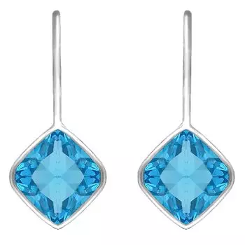 Серьги из стерлингового серебра 925 пробы с кристаллами цвета морской волны и синего цвета | Шпильки в подарок женщинам и девочкам | С сертификатом подлинности и печатью 925.