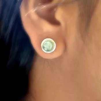 Серьги из стерлингового серебра 925 пробы с пренитом, круглые серьги ручной работы с драгоценными камнями, подарок для нее зелёный