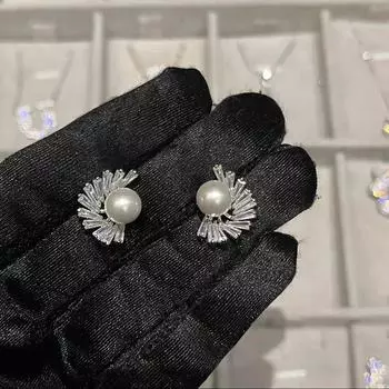 Серьги из стерлингового серебра 925 пробы, ювелирные изделия из натурального жемчуга Aros Mujer Oreja, серебро 925 пробы, женские серьги-гвоздики Orecchini белый