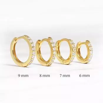 Серьги из стерлингового серебра 925 пробы Canner, золото, серебро, розовое золото, трехцветные украшения, 4 размера с бриллиантами 6 розового золота