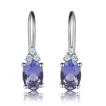 Серьги из стерлингового серебра 925 пробы, нано-драгоценный камень, танзанит, синий топа, нежные серьги-клипсы для женщин, подарки, классические ювелирные изделия