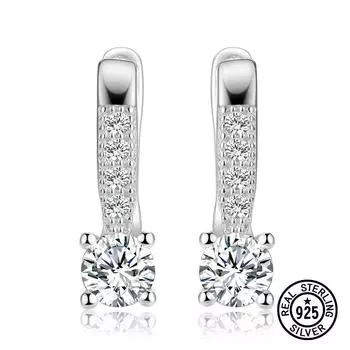 Серьги из стерлингового серебра 925 пробы для женщин, классические серьги-клипсы с цирконием, трендовые серьги на годовщину, нежные ювелирные украшения