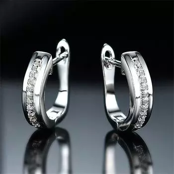 Серьги из стерлингового серебра 925 пробы, милые серьги с микро-каналом, прозрачные серьги Huggies с цирконием, серьги-клипсы для женщин и девочек, подарки, ювелирные изделия