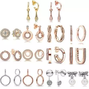 Серьги из стерлингового серебра 925 пробы Allure Of Faith Signature Circles Moments, очаровательные серьги-кольца с двойным кольцом для женщин, модные украшения