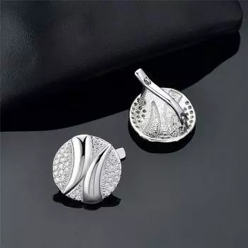 Серьги из стерлингового серебра 925 пробы с микро-паве, прозрачный циркон, русский стиль, английский замок, клипса, роскошные женские подарки для девочек, ювелирные украшения