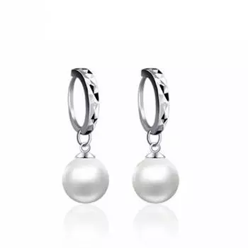 Серьги из стерлингового серебра 925 пробы с жемчугом и жемчугом, женские серьги-клипсы с бисером, автомобильные серьги, модные универсальные серьги белый
