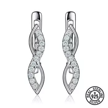 Серьги из стерлингового серебра 925 пробы, классические серьги с символом бесконечности и цирконом, нежные серьги-вечности для женщин, изящные ювелирные изделия