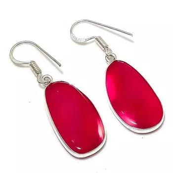 Серьги из стерлингового серебра 925 пробы с натуральным озерным агатом ручной работы 1,65 дюйма O3i61