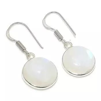 Серьги из стерлингового серебра 925 пробы с натуральным лунным камнем 1,34 дюйма m0q23