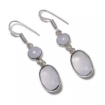 Серьги из стерлингового серебра 925 пробы с натуральным лунным камнем 1,97 дюйма h2D00
