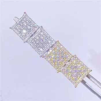 Серьги из стерлингового серебра 925 пробы с муассанитом, квадратные европейские и американские мужские и женские классические серьги-гвоздики в подарок серебряный