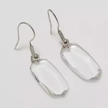 Серьги из стерлингового серебра 925 пробы с натуральным белым топазом 1,46 дюйма q8V57