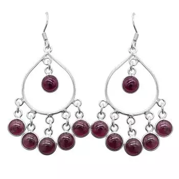 Серьги из стерлингового серебра 925 пробы, серьги с драгоценными камнями, серьги ручной работы с подвесками, женские свадебные серебряные серьги с драгоценными камнями, рождественские подарочные товары 2 красный