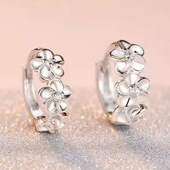 Серьги из стерлингового серебра 925 пробы с романтическими кристаллами сливы на груди для женщин, модные дизайнерские вечерние свадебные аксессуары, ювелирные изделия, подарки