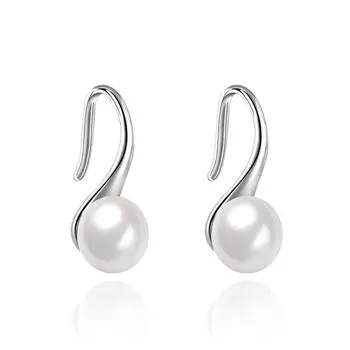 Серьги из стерлингового серебра 925 пробы с натуральным пресноводным хлебом и жемчугом, серьги-крючки в корейском стиле, изящные и модные серьги 925